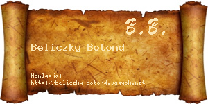 Beliczky Botond névjegykártya